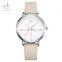 SHENGKE SK0050L Lady's Fashion Casual Quartz Movement Simple Style Stainless Steel Leather Watch Bands