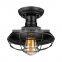 2021 Vintage Metal Cage Pendant Lighting Semi Flush Mounted Iron Ceiling Light Lamp Hanging Chandelier