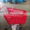 Red Plastic Unfolding Vegetables Shopping Trolley 100A