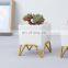 Mini Gold Pot Indoor Creative Wholesale Ceramic White Europe Square Decorative Creamic Flowers Small Nursery Luxury Flower Pots