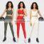 High Quality Sexy Cross Thin Straps Sports Bra Crotchless Leggings Two Piece Gym Fitness Yoga Suit Set Women Outdoor Clothing