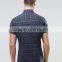 2016 Summer Short Sleeves Tartan Check Skinny Shirt In Navy with Button Collar