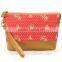 cotton and pu cometic bag with handle cheap price customized brand cometic bag
