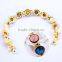 Simple Temperament Colorful Round Opal And Crystal Gold Plated Bracelet