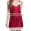 Womens Lace & Satin Slip Sleepwear Backless Silk Chemise Nightgown