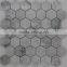 Hexagon shape marble mosaic floor tile