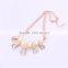 Elegant Simulated Pearl Real 18k Rose Gold Plated Horn 5 Big CZ Diamond Collar Statement Necklaces & Pendants for Women Jewelry                        
                                                Quality Choice