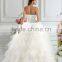 Real Picture Draped Sliver Beaded puffy princess ball gown wedding dress XYY07-400