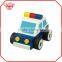 For Baby Play Small Wooden Police Car Toy