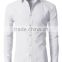 men long sleeve casual plain white shirt