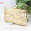 Guangzhou metal box frame for lady purse, lady clutch, shiny gold metal frame