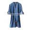 2015 women's V-neck down long sleeve tunics short denim jeans dress JXQ813
