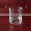 machine pressed embossing round whisky glass cup in 410ml