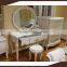 Bedroom furniture White French style antique wooden dressing table with silver painted