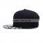 Customized flat bill hip pop fashion black printed snapback cap