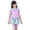 Girls New Sets Cotton Flowers Printed Dress Sets Short Sleeve Sets