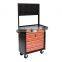 HomCom Black and Orange Heavy Duty Rolling Tool Chest Cabinet w/ 7 Drawers