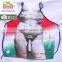 Factory direct sale funny colorful sublimation printing polyester naked sexy audlt cooking apron patterns