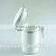 Tea sugar and coffee canister, white kitchen canister storage with matel lid