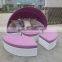 beach sun bed outdoor rattan round daybed black wicker with canopy