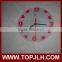 2017 hot selling sublimation logo printed glass wall clock