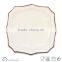 embossed square shape stoneware dinnerware plate