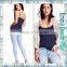 Latest Models Vogue Design Ladies Sexy Wear Wide Open Indigo Cotton Tank T Shirt