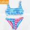 Woman Push Up Fish Scale Mermaid Beach Wear Reversible Crop Bikini Top