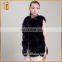 European Style Fashion Lady Sleeveless Women Fur Black Winter Vest