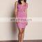 High quality wide strap bodycon tee dress lady, bra open Nylon dress