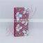 Aidocrystal bling rhinestones pink flip leather holster cell phone cover for iphone 7 plus phone case