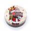 Santa Claus designed round cookie tin box, Christmas tin box