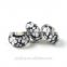 Collectibles small side copper-nickel alloy pipe black white floral glass beads loose beads