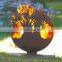 Outdoor custom tree of life design steel sphere fire pits