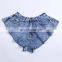 TWOTWINSTYLE Skirts High Waist Ruffle Hem Loose Denim Shorts Female Clothing 2020