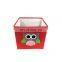 Customized household linen canvas cotton fabric home folding storage organizer box clothing with lid