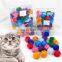 New colorful bouncy paper pet ball bright silk glitter interactive cat toy ball
