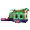 Inflatable Tropical Rush Bounce House Double Lane Water Slide Combo For Kids