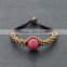Fashion wax cord woven pink charm -jewelry wholesale lots XE09-0191