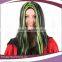 long straight synthetic witch orange high light cheap party wig