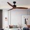 modern lamp wood chandlier dimmable iron led chandelier fan ceiling fan light