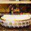 Oval Bathroom Lavabo Ceramic Counter Top Wash Basin Cloakroom Hand Painted Vessel Sink bowl