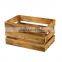 Rustic natural wood color large wooden gift crate for storage