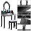 Black mirror bedroom furniture wood dressing table