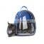 Wholesale large space fashion ventilate safety cheap double sling pet backpack with wheels