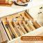 Kitchen Divider Flatware Silverware adjustable cutlery Utensil Organizer Kitchen Drawers Bamboo Expandable Cutlery Tray