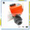 CTF001  12V 24V 220V electric actuator 2 way SS304 plastic motorized pvc ball valve DN40 DN50