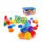 Popular Kids Puzzle Funny Construction Blocks Spell Plug Colorful Imagination Assemble Plastic Building Block Toys