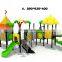 kids outdoor large slide and swing playground equipment with climbing wall