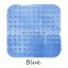 Bathroom solid plastic square anti slip floor pvc bath mat suction